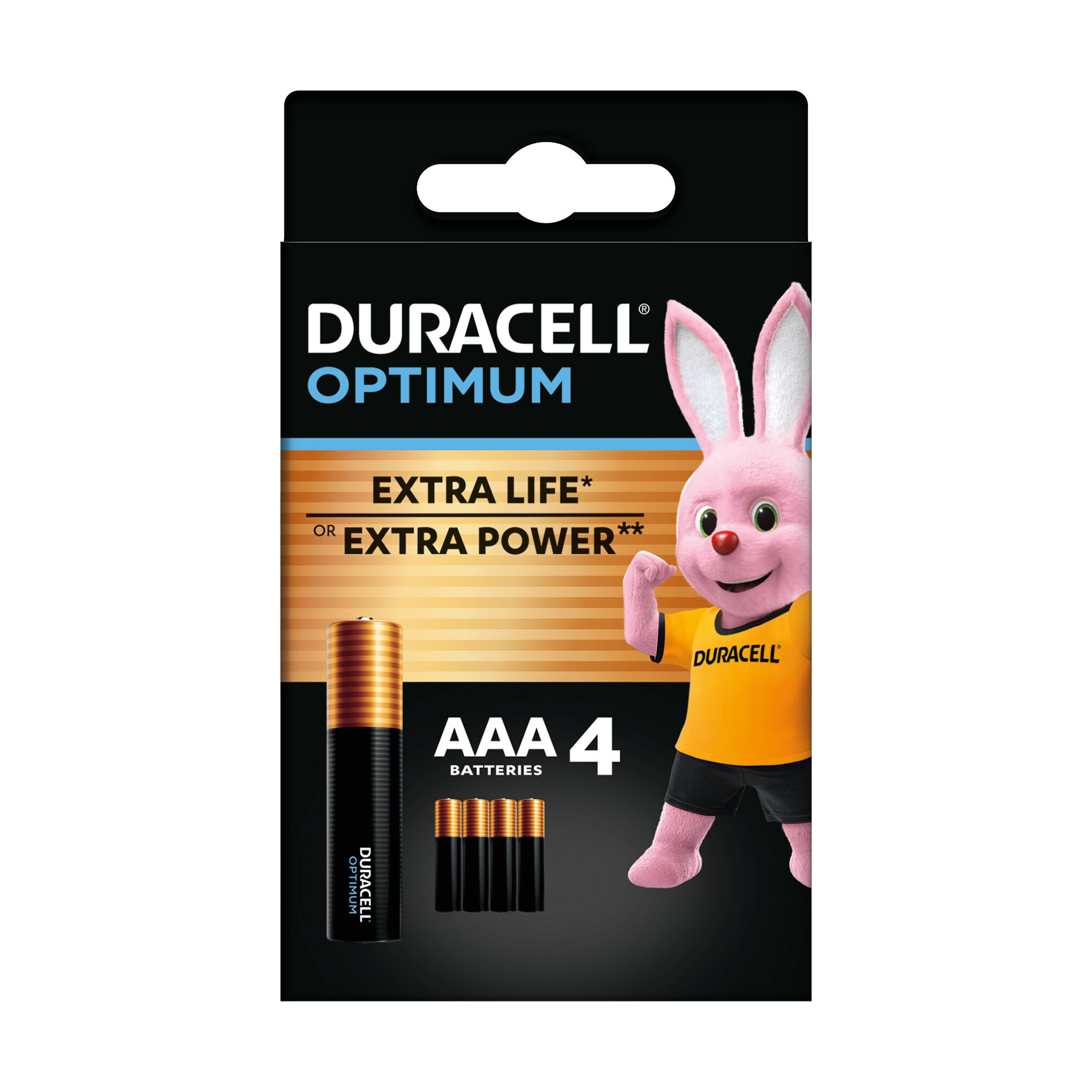 Алкалінові батарейки Duracell Optimum AAA 1.5V LR6, 4 шт